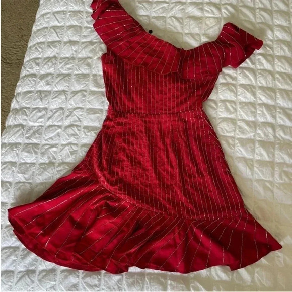 Revolve Lovers + Friends Jenny red beaded ruffle mini dress - Picture 8 of 8